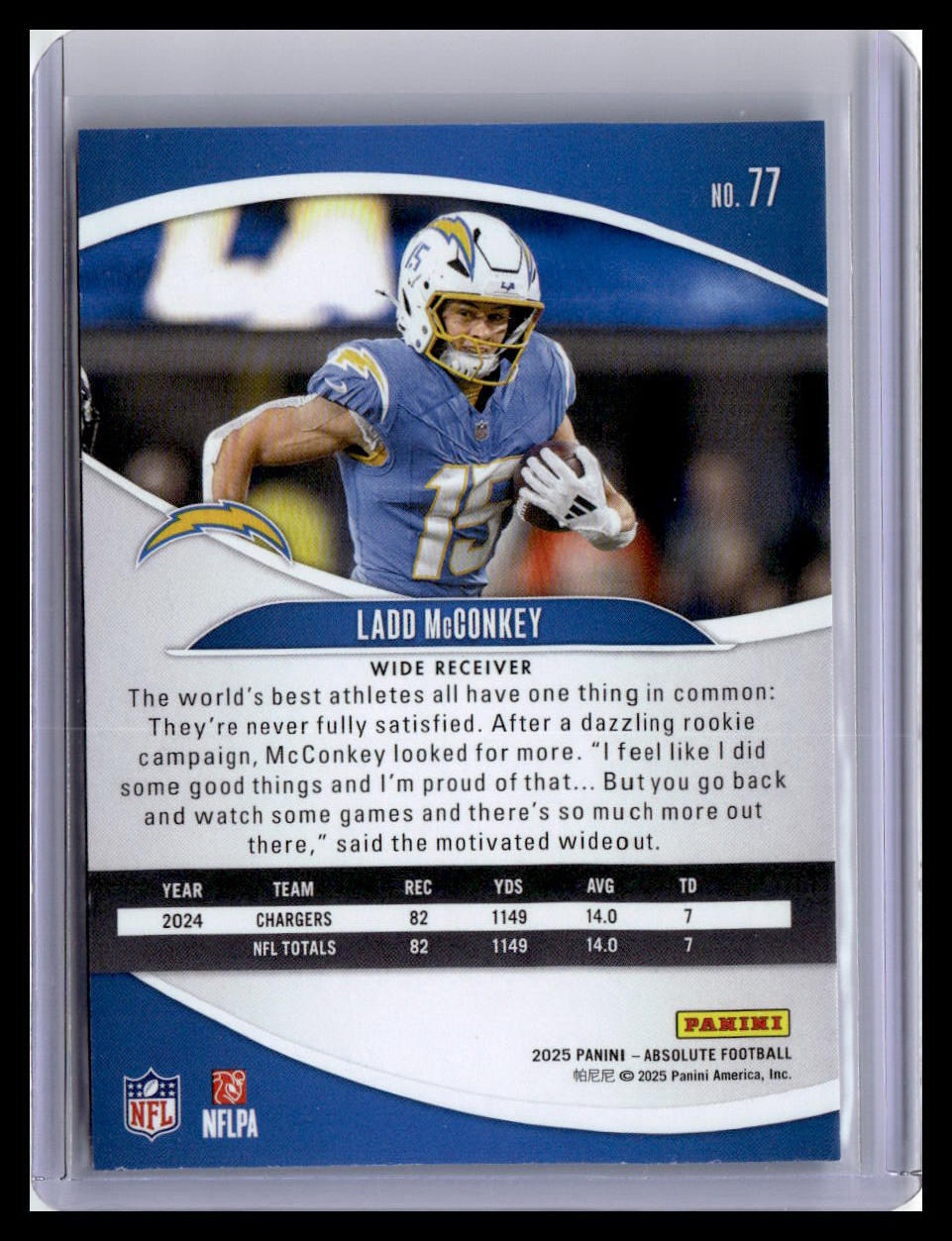 2025 Panini Absolute #77 Ladd McConkey Retail