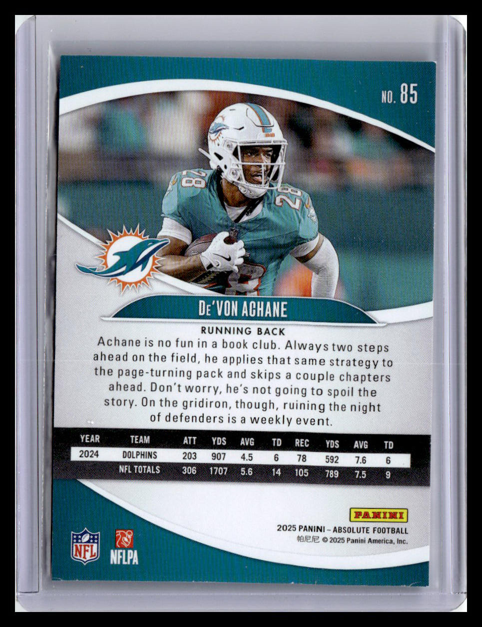 2025 Panini Absolute #85 De'Von Achane Retail