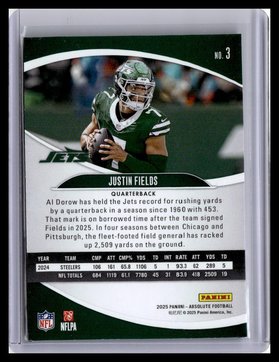 2025 Panini Absolute #3 Justin Fields Retail