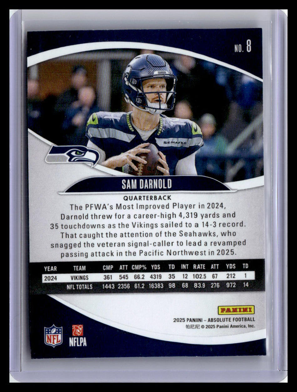2025 Panini Absolute #8 Sam Darnold