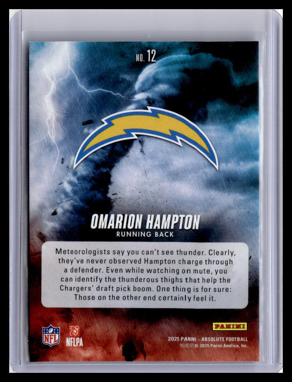 2025 Panini Absolute #12 Omarion Hampton By Storm