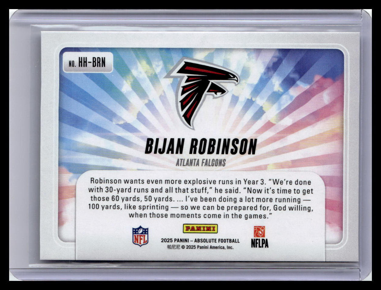 2025 Panini Absolute #HH-BRN Bijan Robinson Hog Heaven