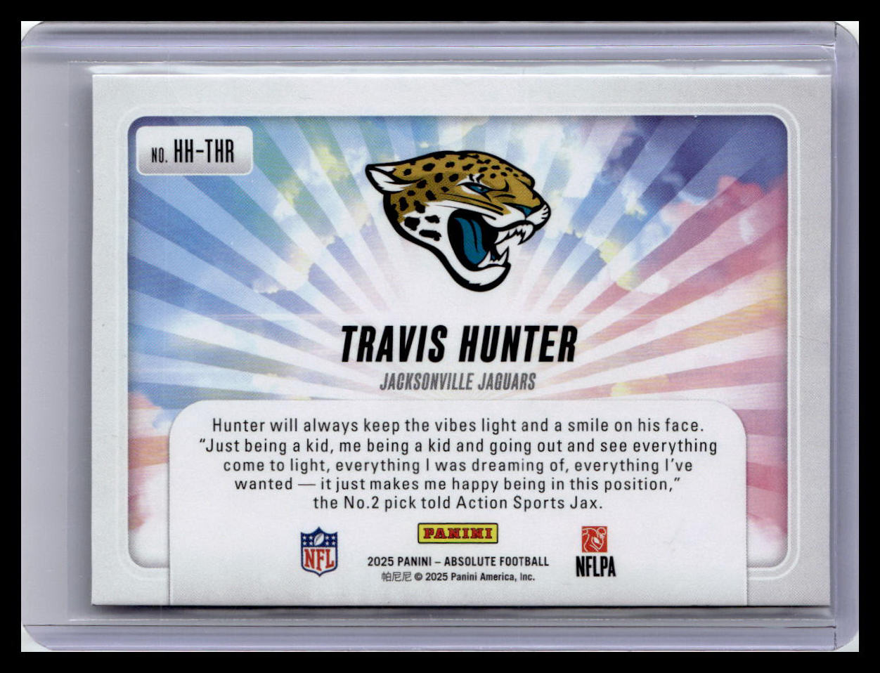 2025 Panini Absolute #HH-THR Travis Hunter Hog Heaven