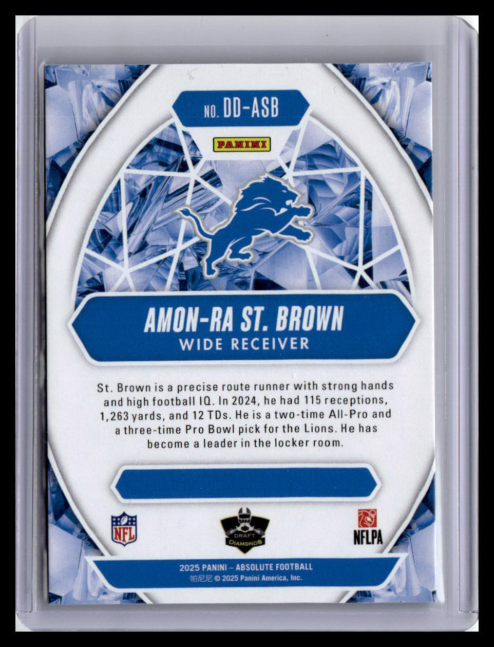 2025 Panini Absolute #DD-ASB Amon-Ra St. Brown Draft Diamonds