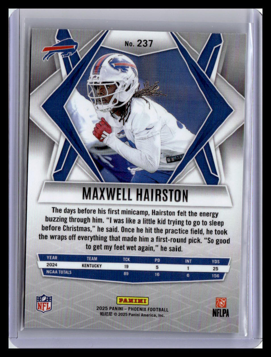 2025 Panini Phoenix #237 Maxwell Hairston (RC)