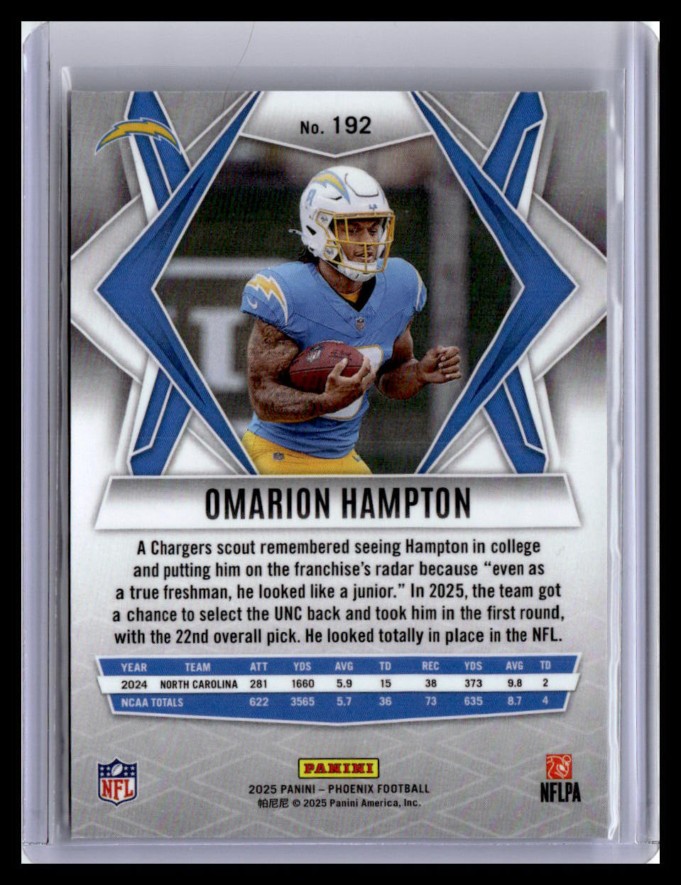 2025 Panini Phoenix #192 Omarion Hampton (RC)