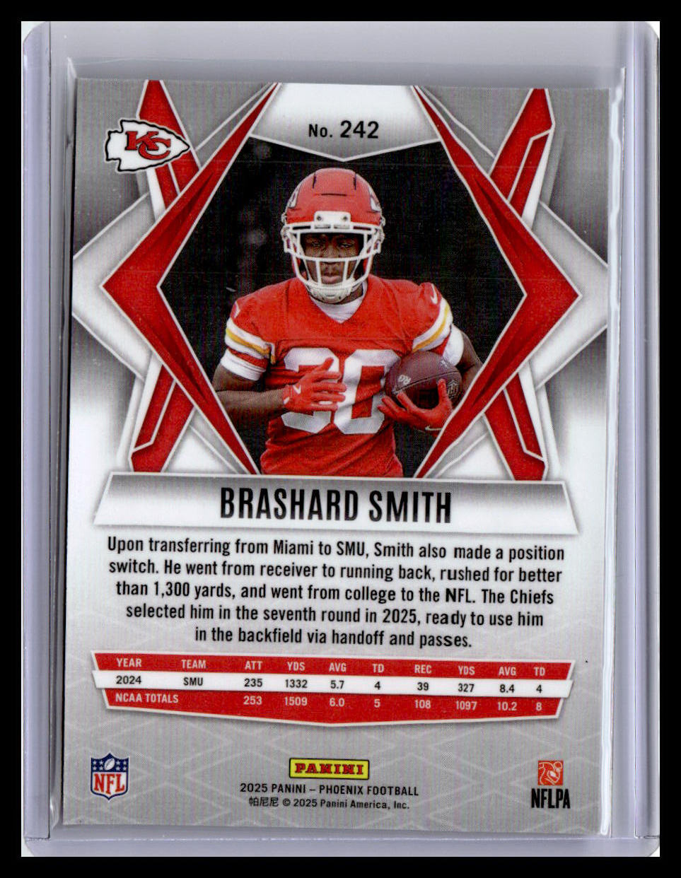 2025 Panini Phoenix #242 Brashard Smith (RC) Silver Hyper Prizm