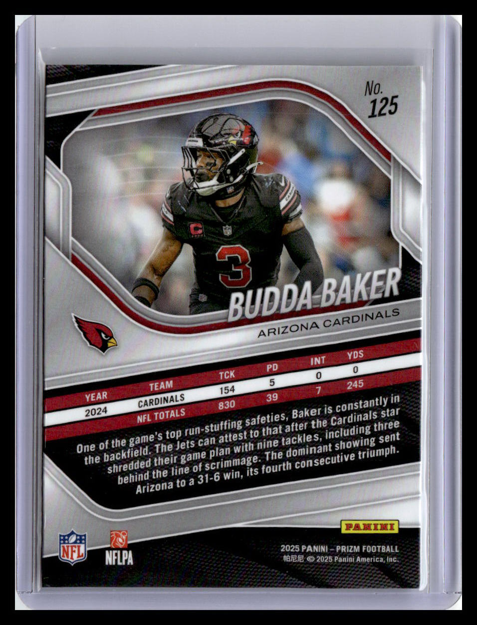 2025 Panini Prizm #125 Budda Baker