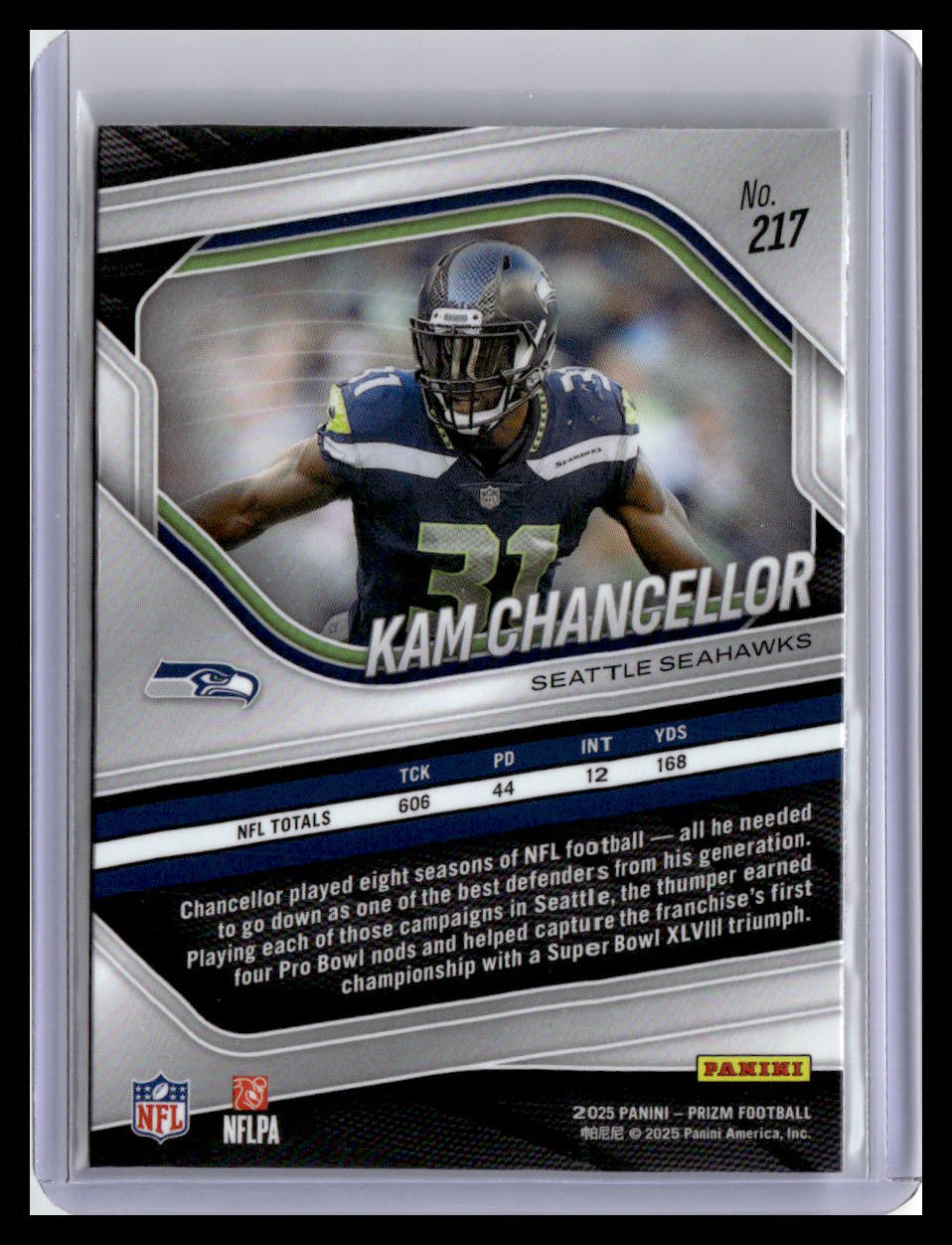 2025 Panini Prizm #217 Kam Chancellor