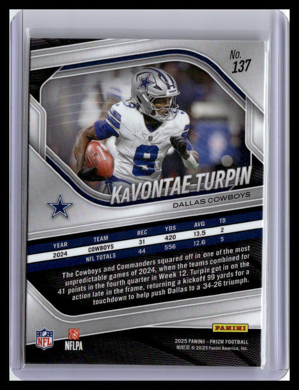 2025 Panini Prizm #137 KaVontae Turpin