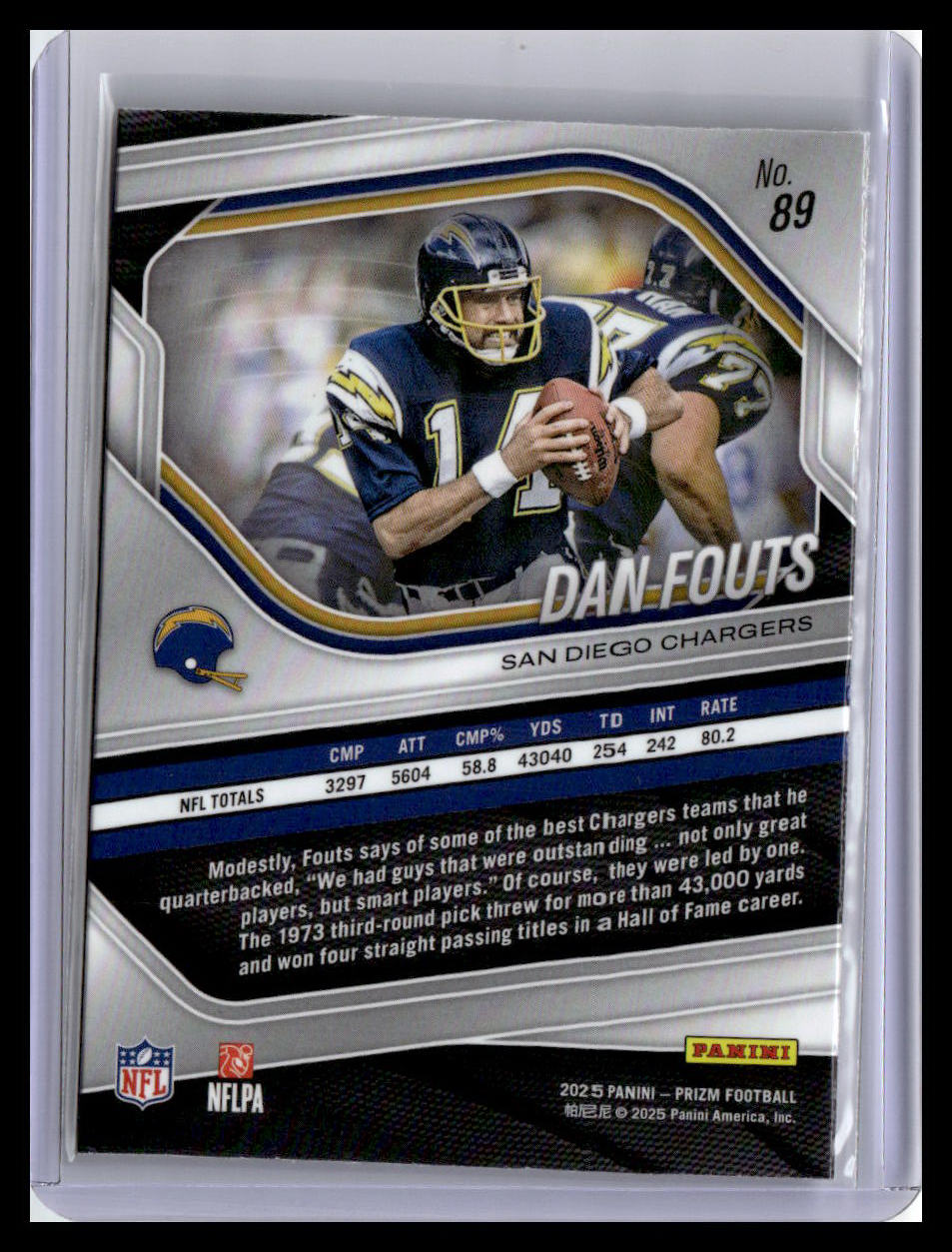 2025 Panini Prizm #89 Dan Fouts