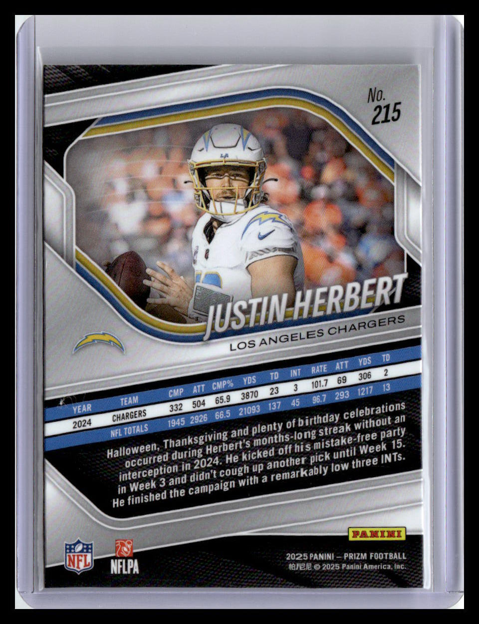 2025 Panini Prizm #215 Justin Herbert