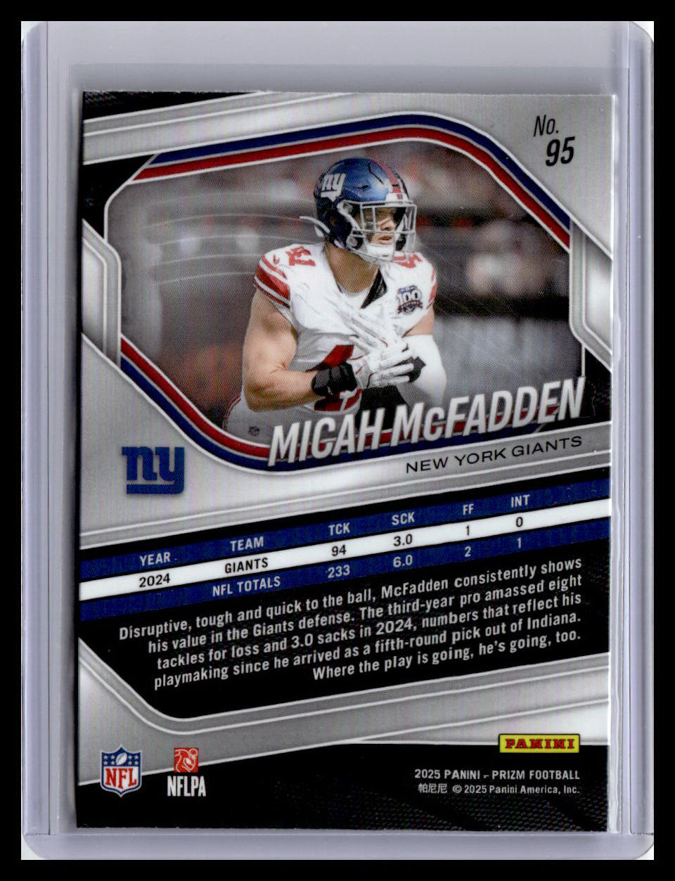 2025 Panini Prizm #95 Micah McFadden