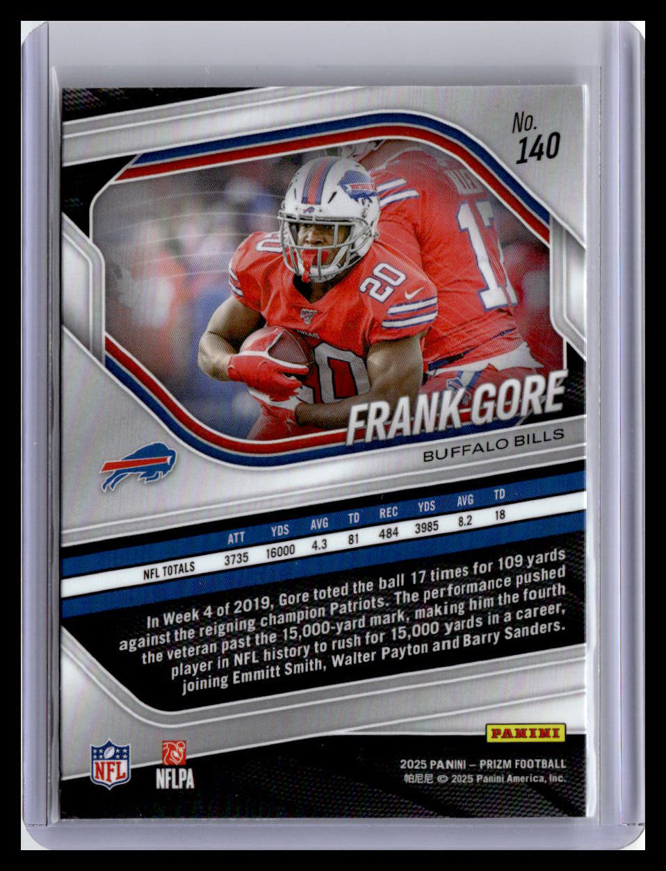 2025 Panini Prizm #140 Frank Gore