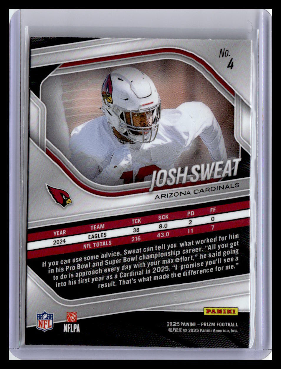 2025 Panini Prizm #4 Josh Sweat