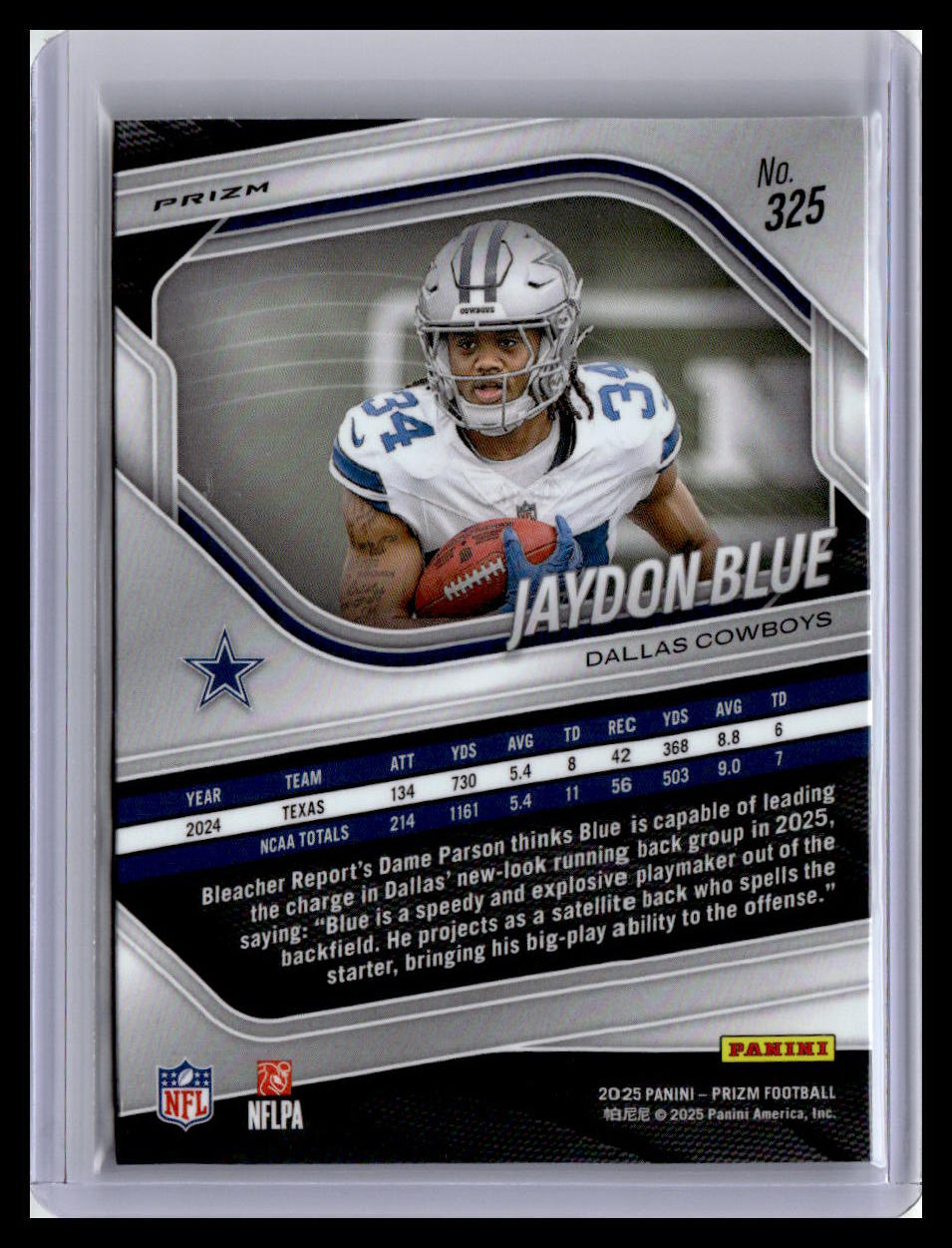 2025 Panini Prizm #325 Jaydon Blue Lazer