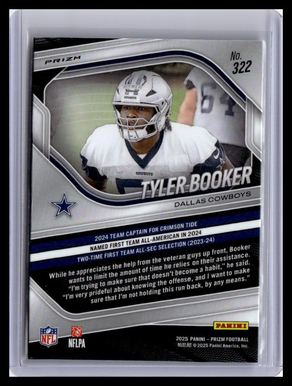 2025 Panini Prizm #322 Tyler Booker (RC) Lazer