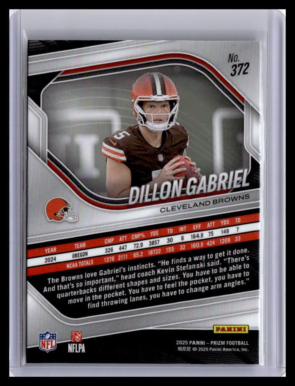 2025 Panini Prizm #372 Dillon Gabriel (RC)