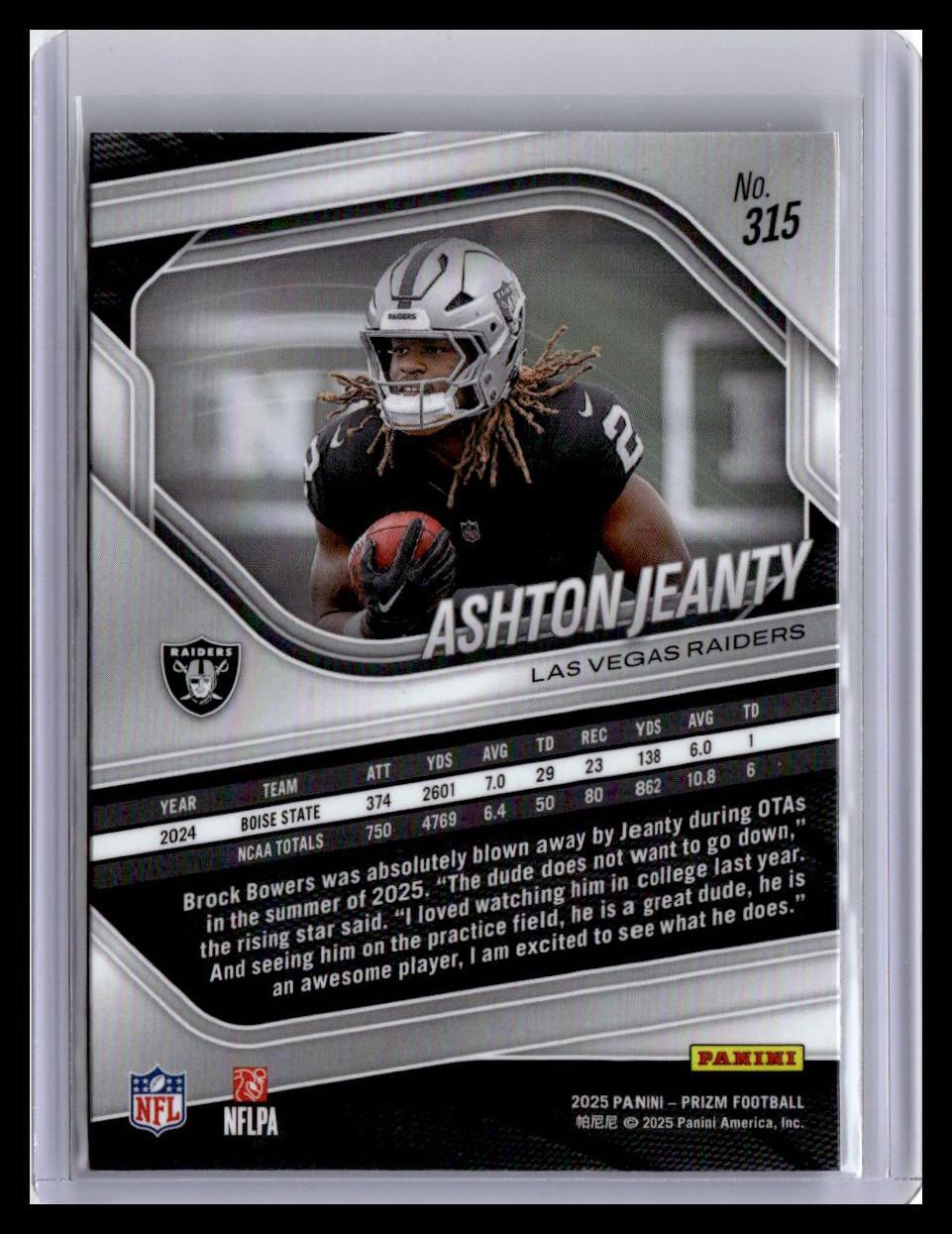 2025 Panini Prizm #315 Ashton Jeanty