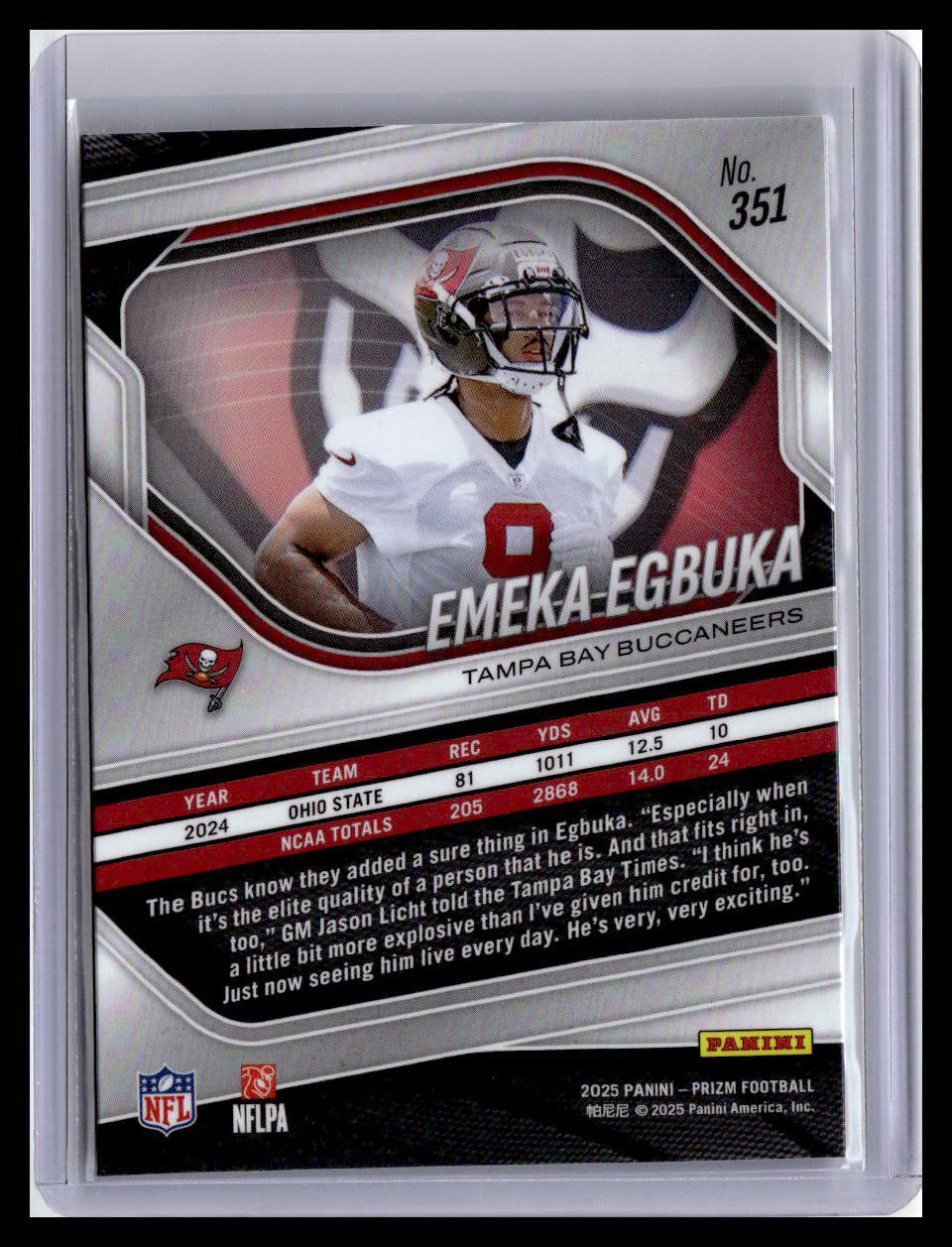 2025 Panini Prizm #351 Emeka Egbuka