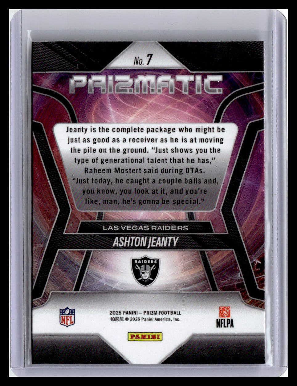 2025 Panini Prizm #7 Ashton Jeanty Prizmatic