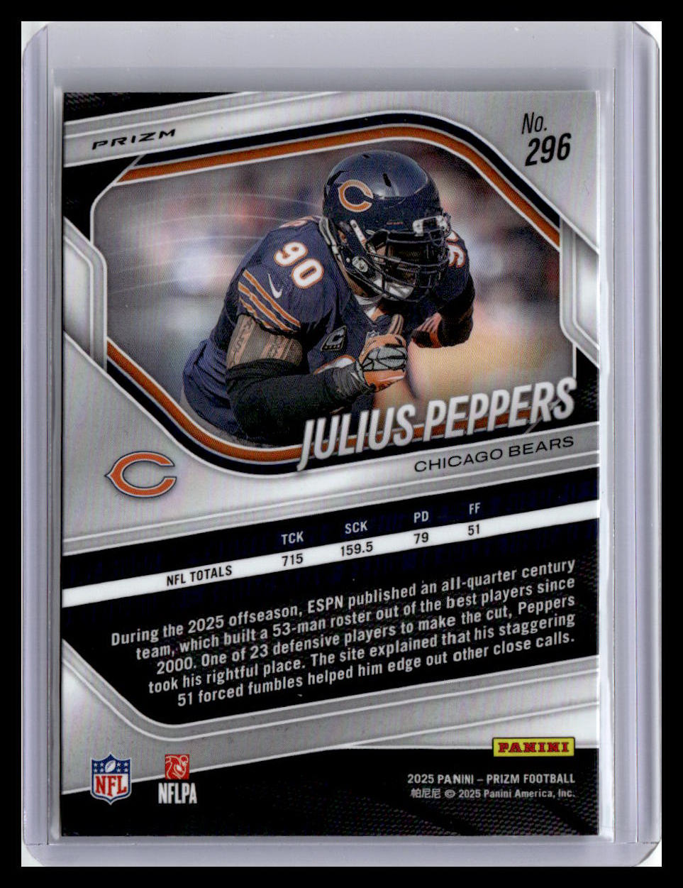 2025 Panini Prizm #296 Julius Peppers Silver