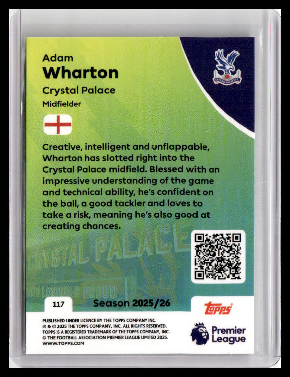2025-26 Topps Premier League #117 Adam Wharton