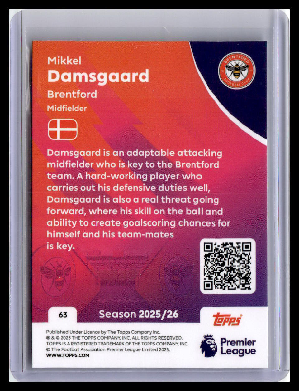 2025-26 Topps Premier League #63 Mikkel Damsgaard