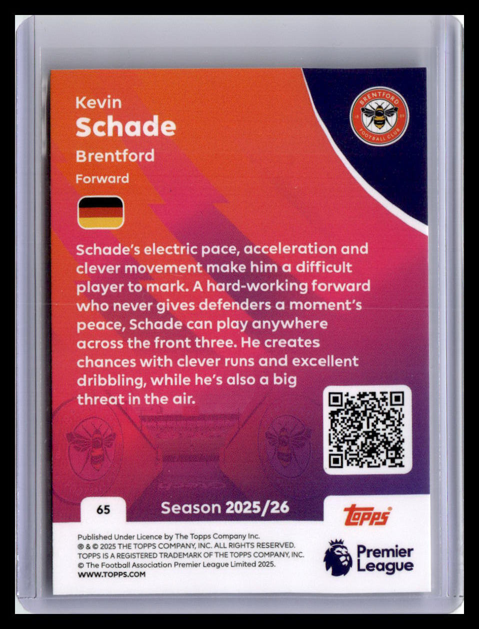 2025-26 Topps Premier League #65 Kevin Schade