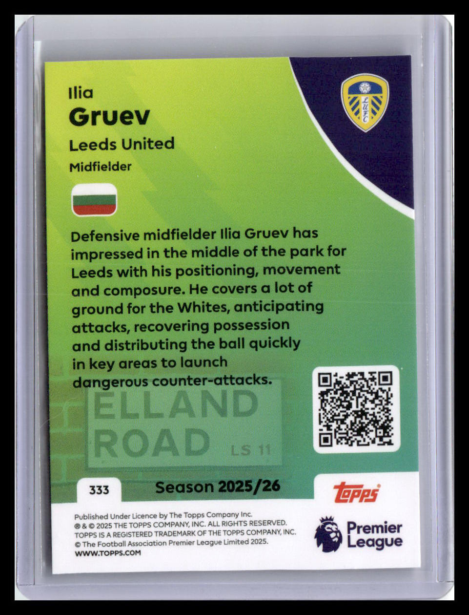 2025-26 Topps Premier League #333 Ilia Gruev