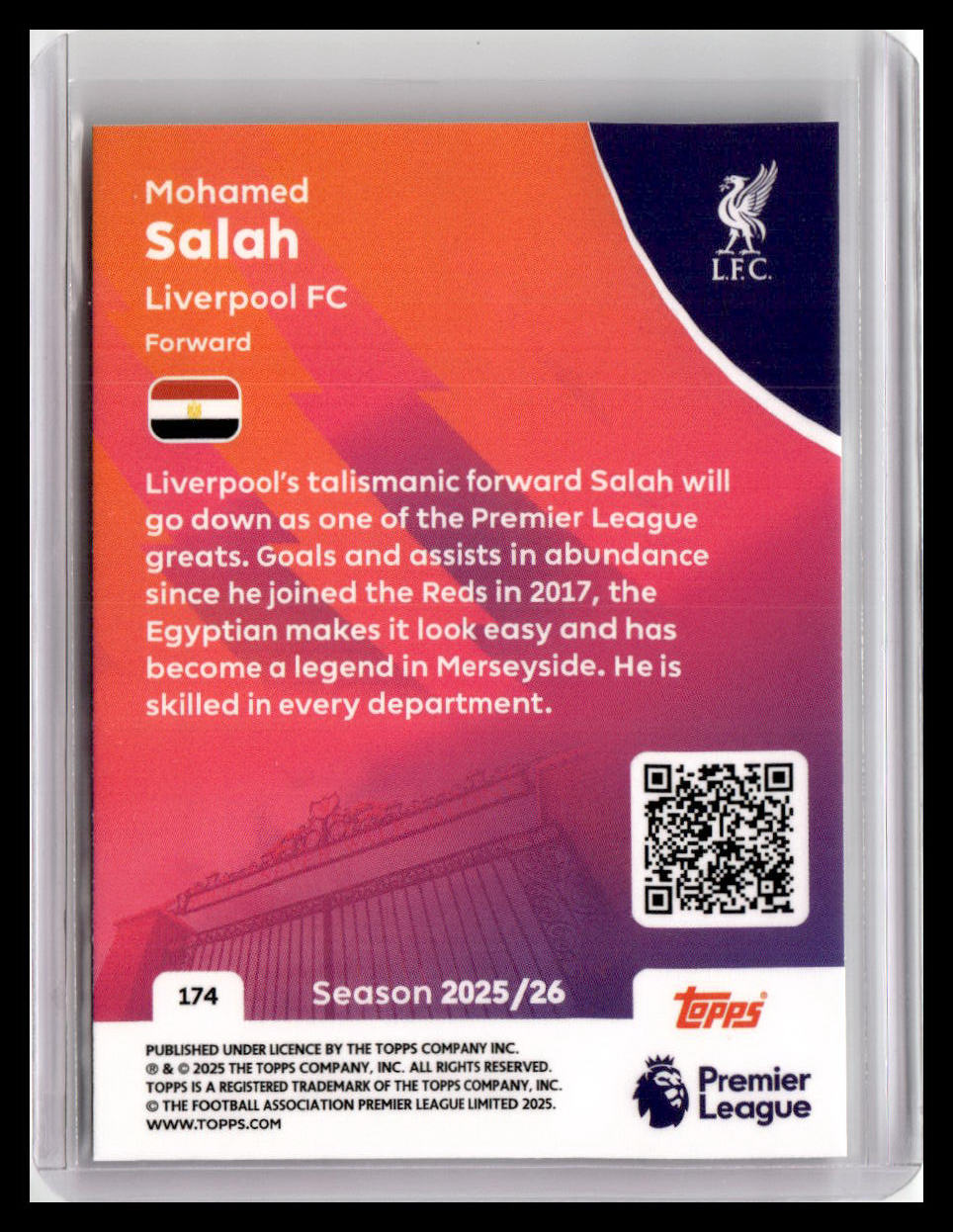2025-26 Topps Premier League #174 Mohamed Salah