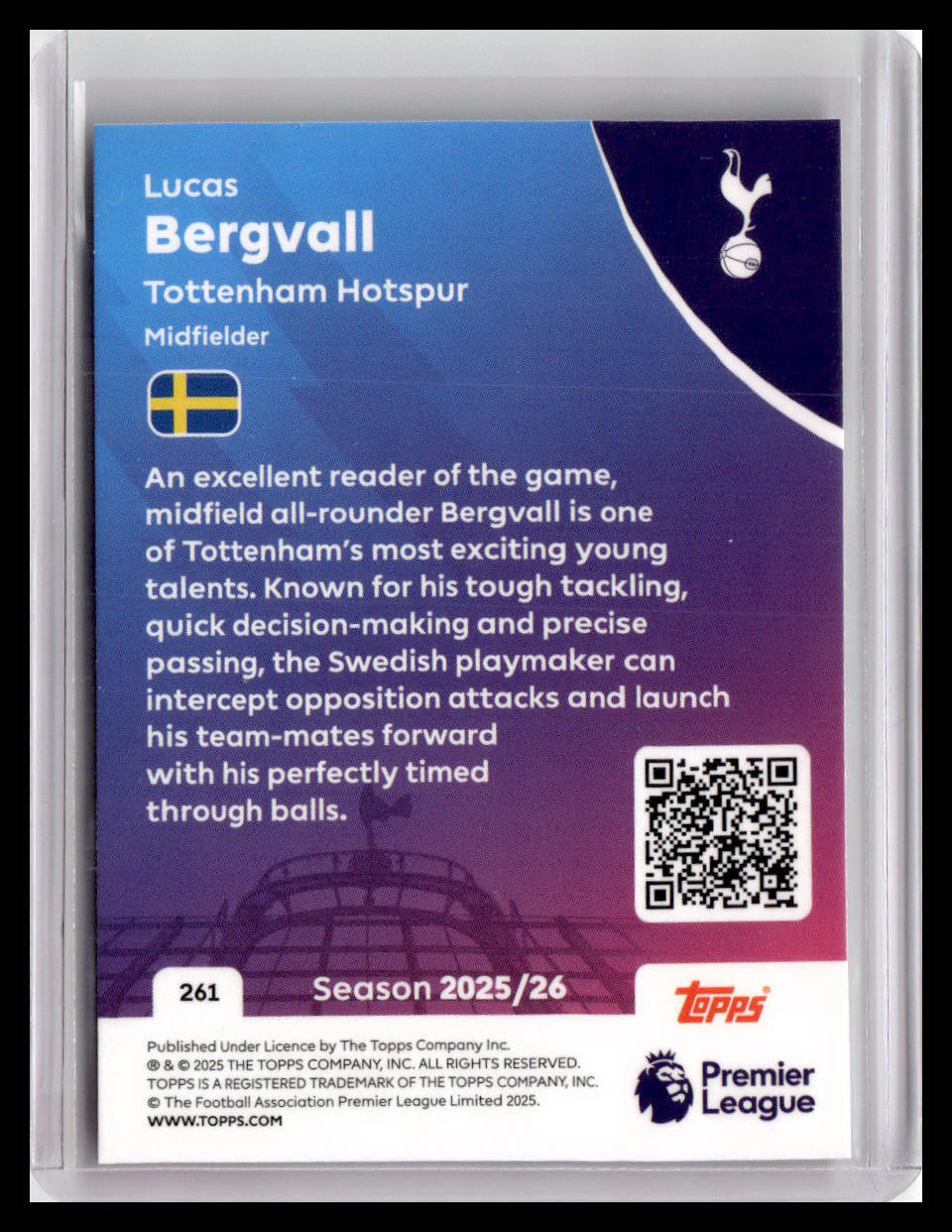 2025-26 Topps Premier League #261 Lucas Bergvall