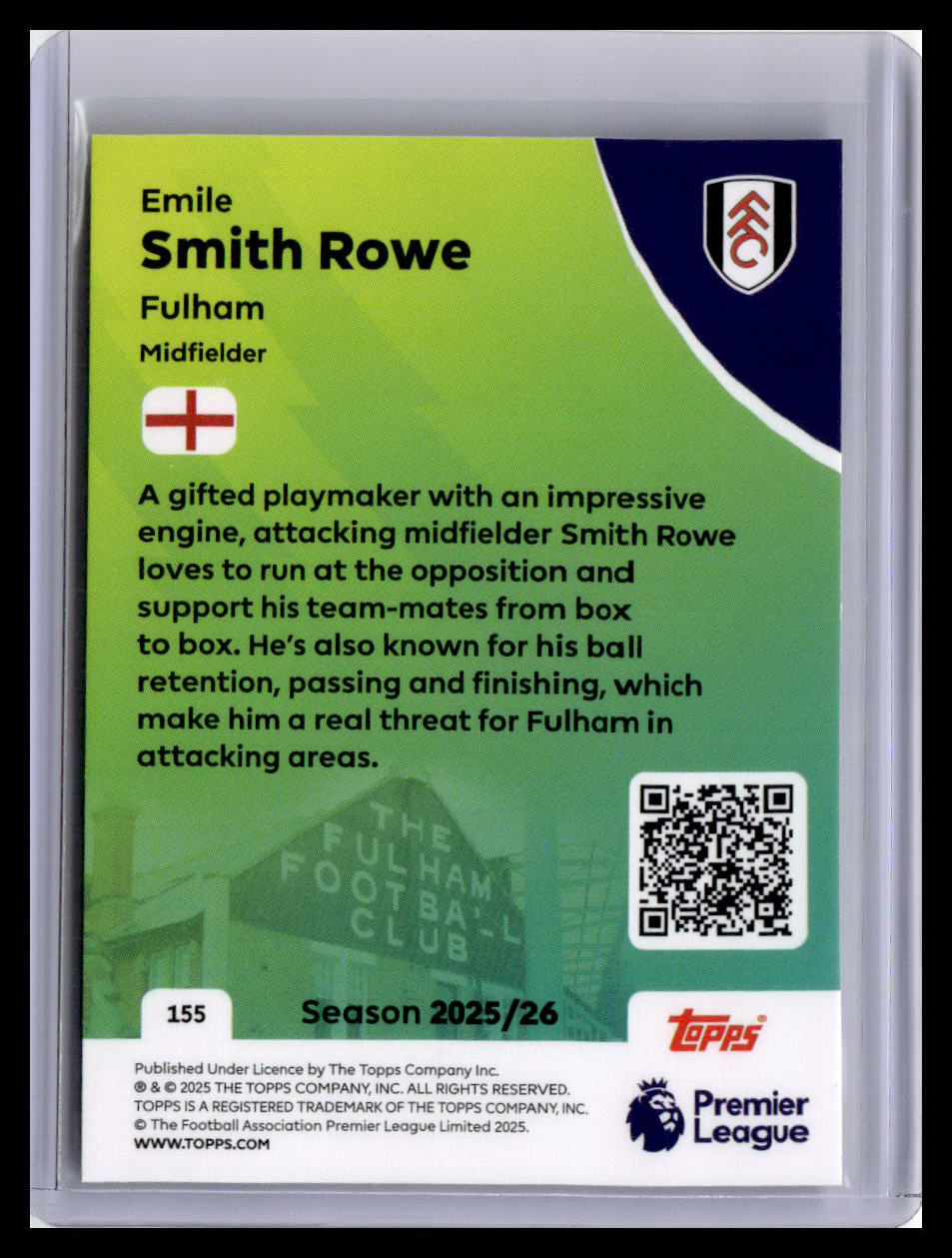 2025-26 Topps Premier League #155 Emile Smith Rowe