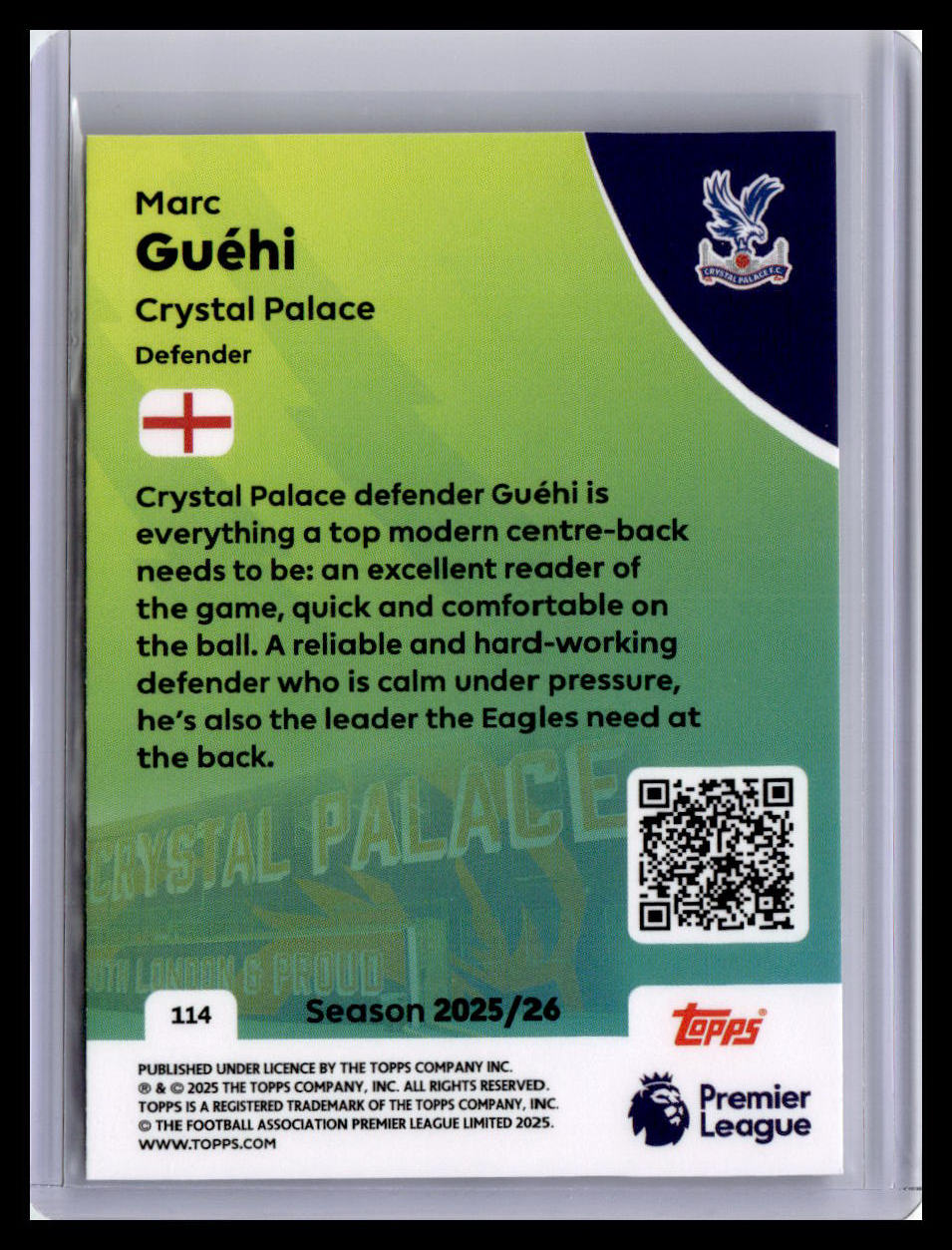 2025-26 Topps Premier League #114 Marc Guéhi