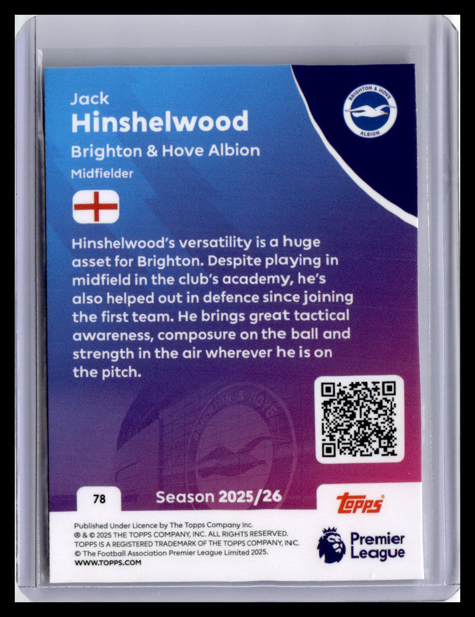 2025-26 Topps Premier League #78 Jack Hinshelwood