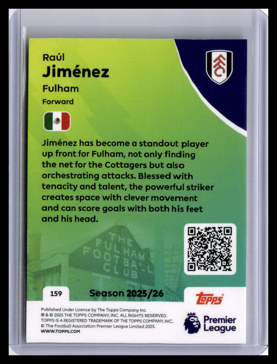 2025-26 Topps Premier League #159 Raúl Jiménez