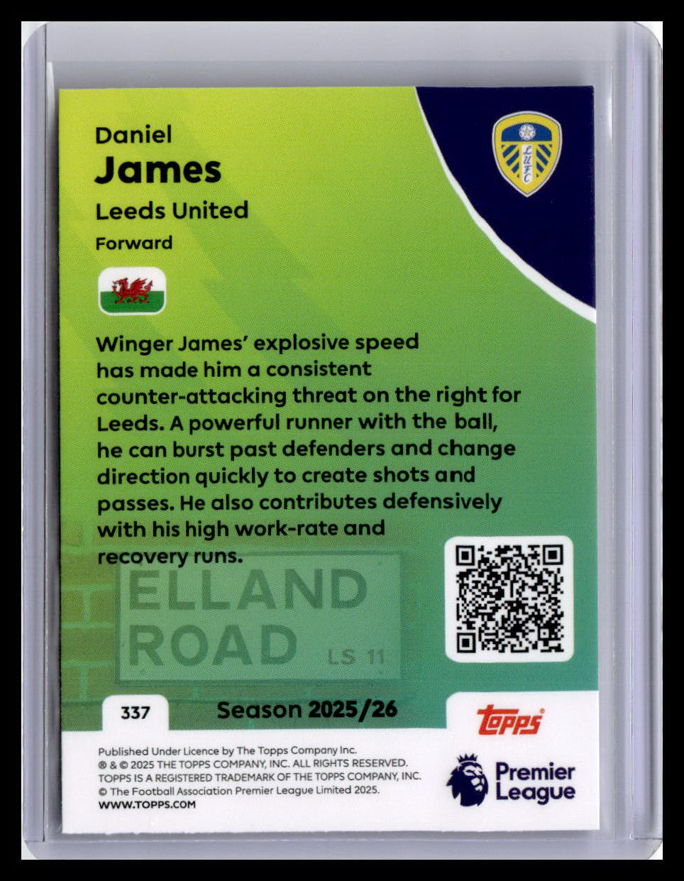2025-26 Topps Premier League #337 Daniel James