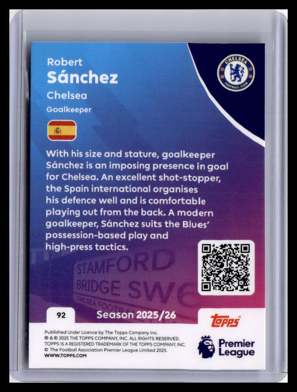 2025-26 Topps Premier League #92 Robert Sánchez