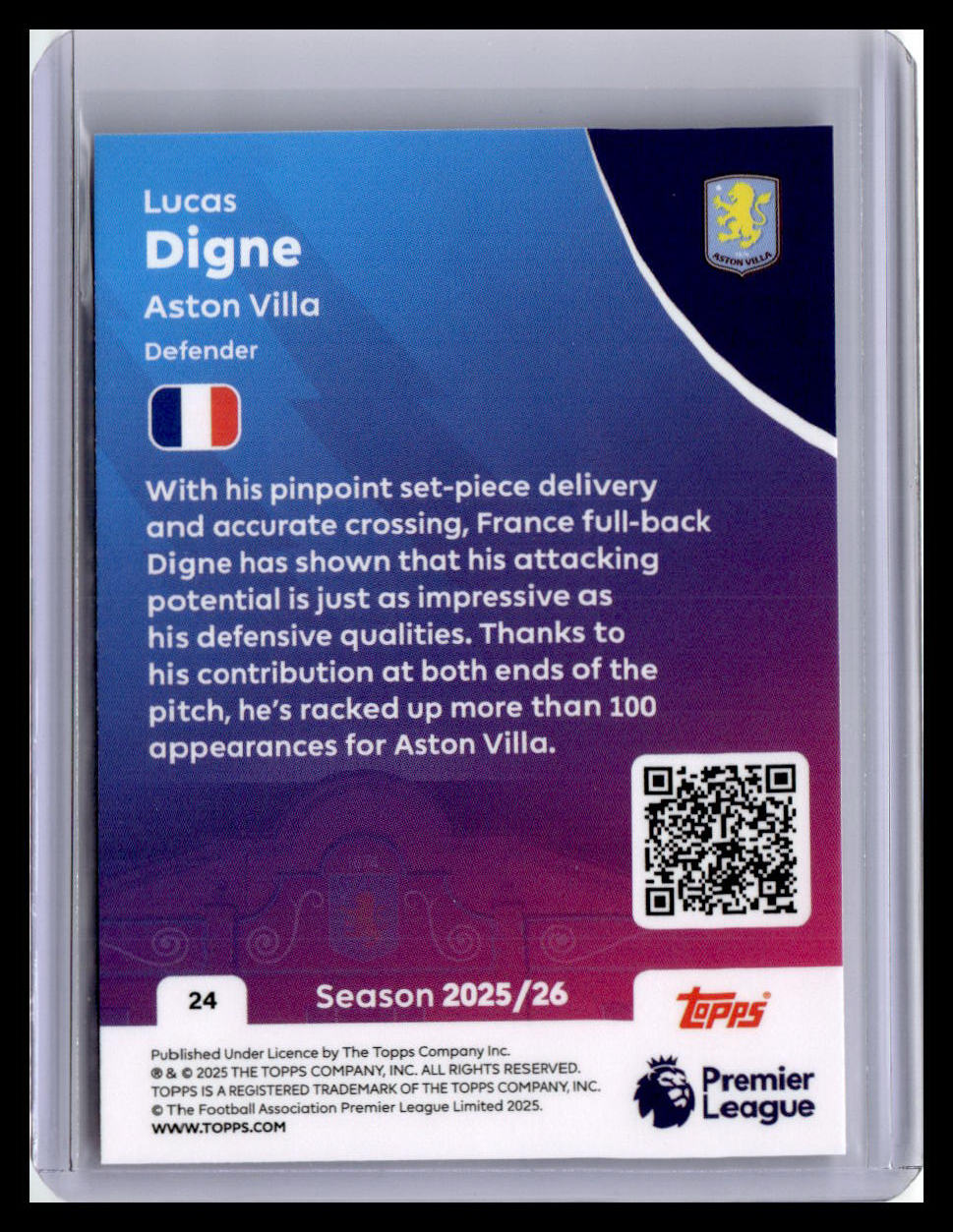 2025-26 Topps Premier League #24 Lucas Digne