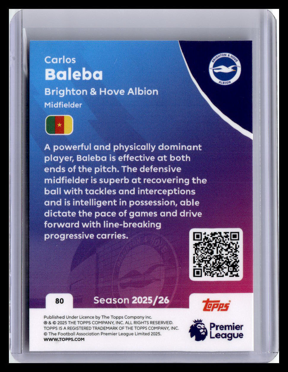 2025-26 Topps Premier League #80 Carlos Baleba