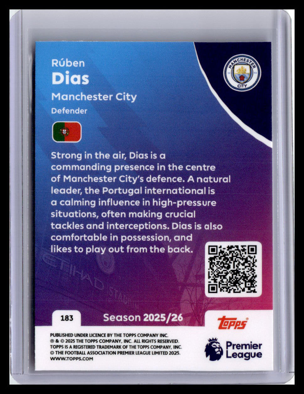 2025-26 Topps Premier League #183 Rúben Dias