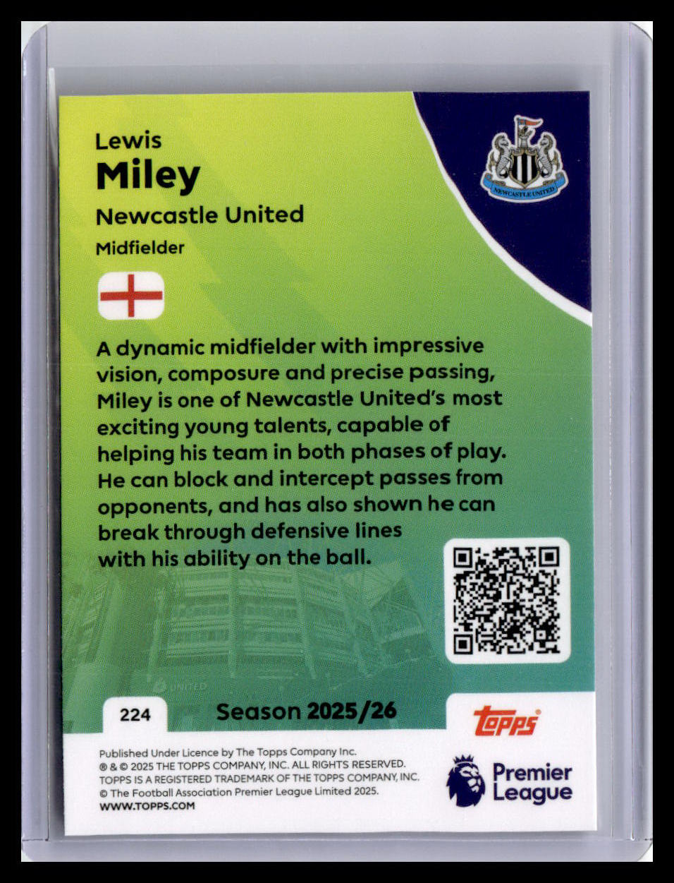 2025-26 Topps Premier League #224 Lewis Miley