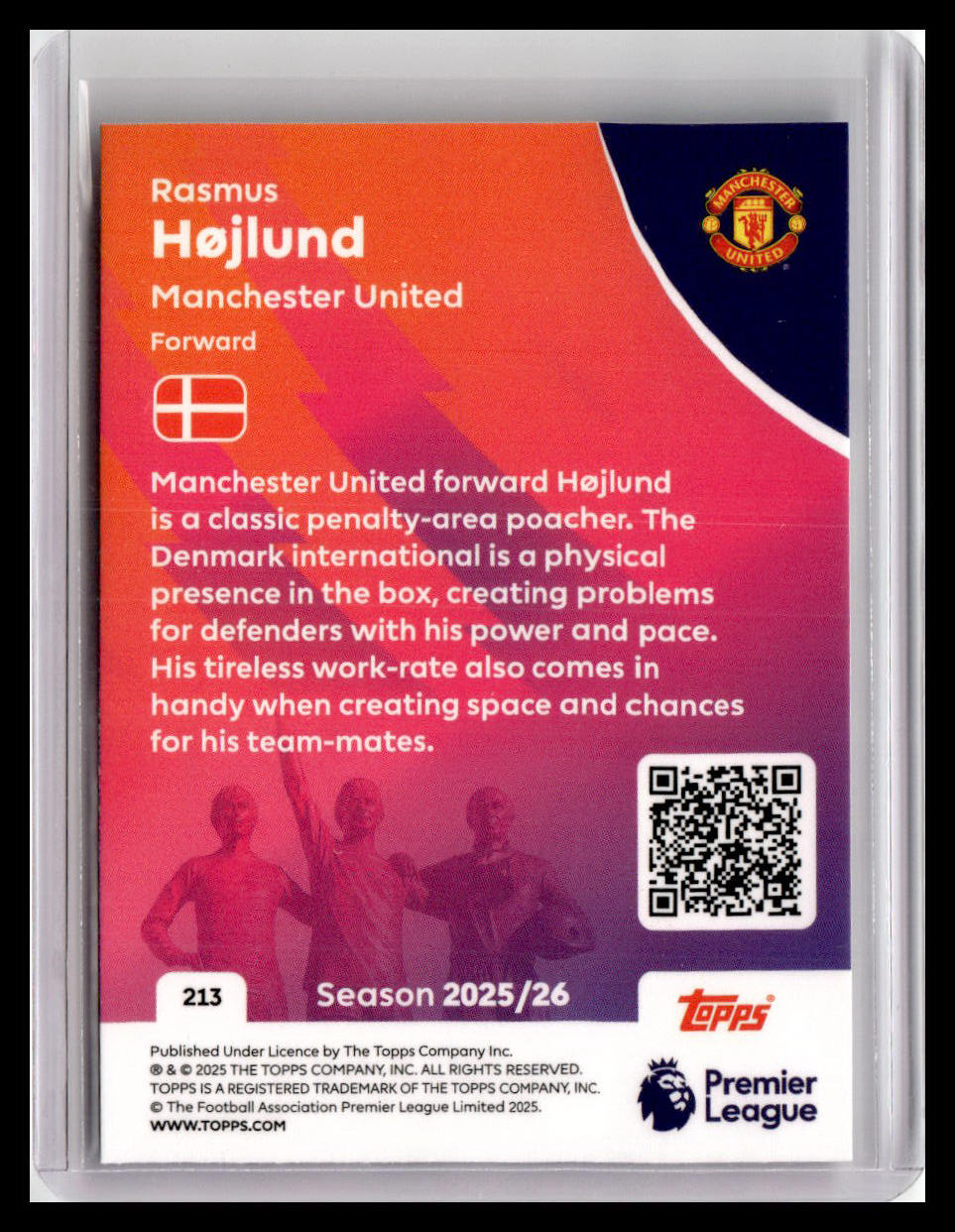 2025-26 Topps Premier League #213 Rasmus Højlund