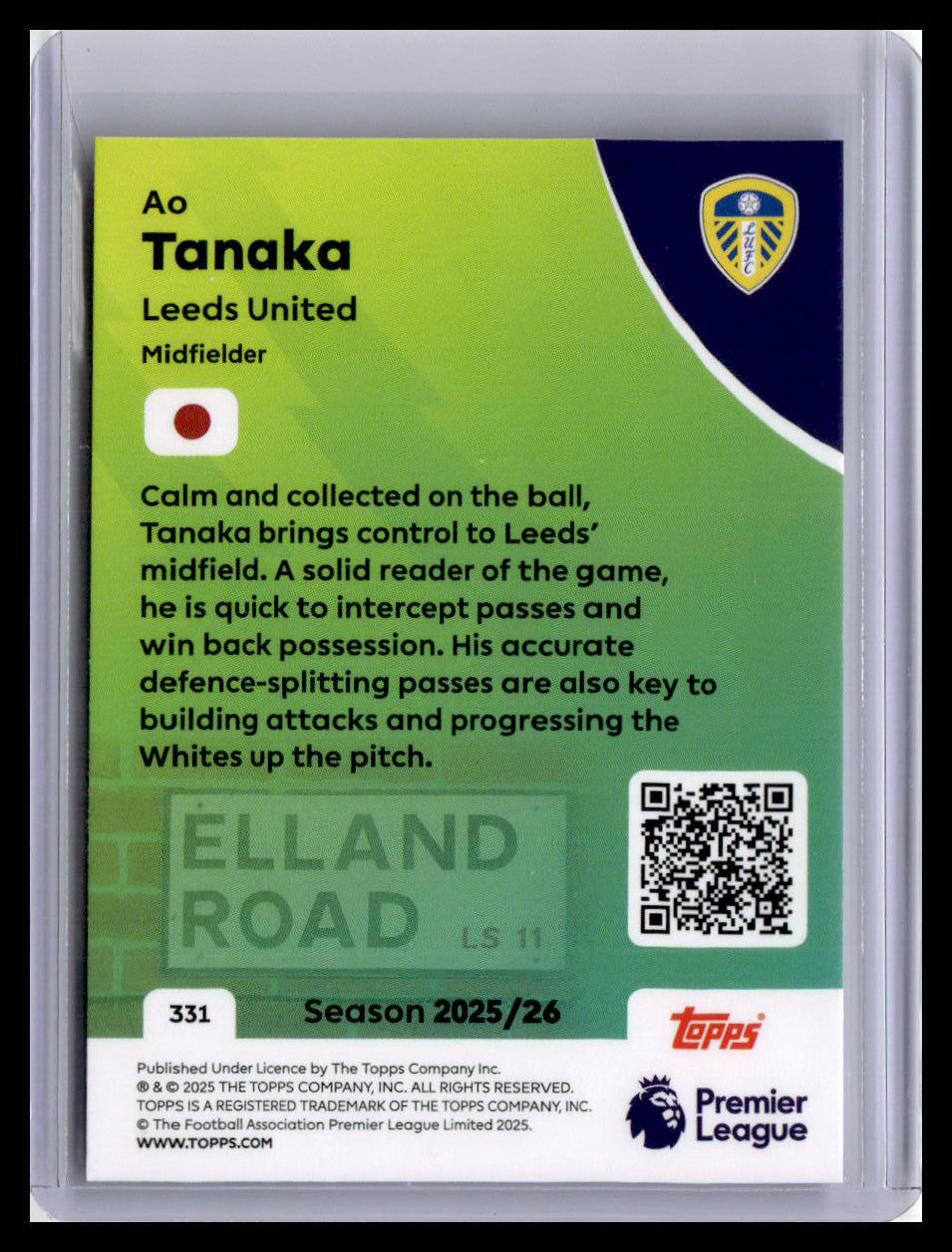 2025-26 Topps Premier League #331 Ao Tanaka