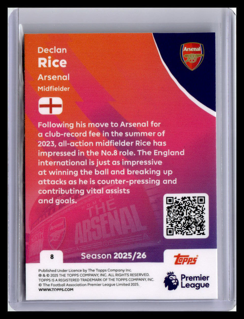 2025-26 Topps Premier League #8 Declan Rice