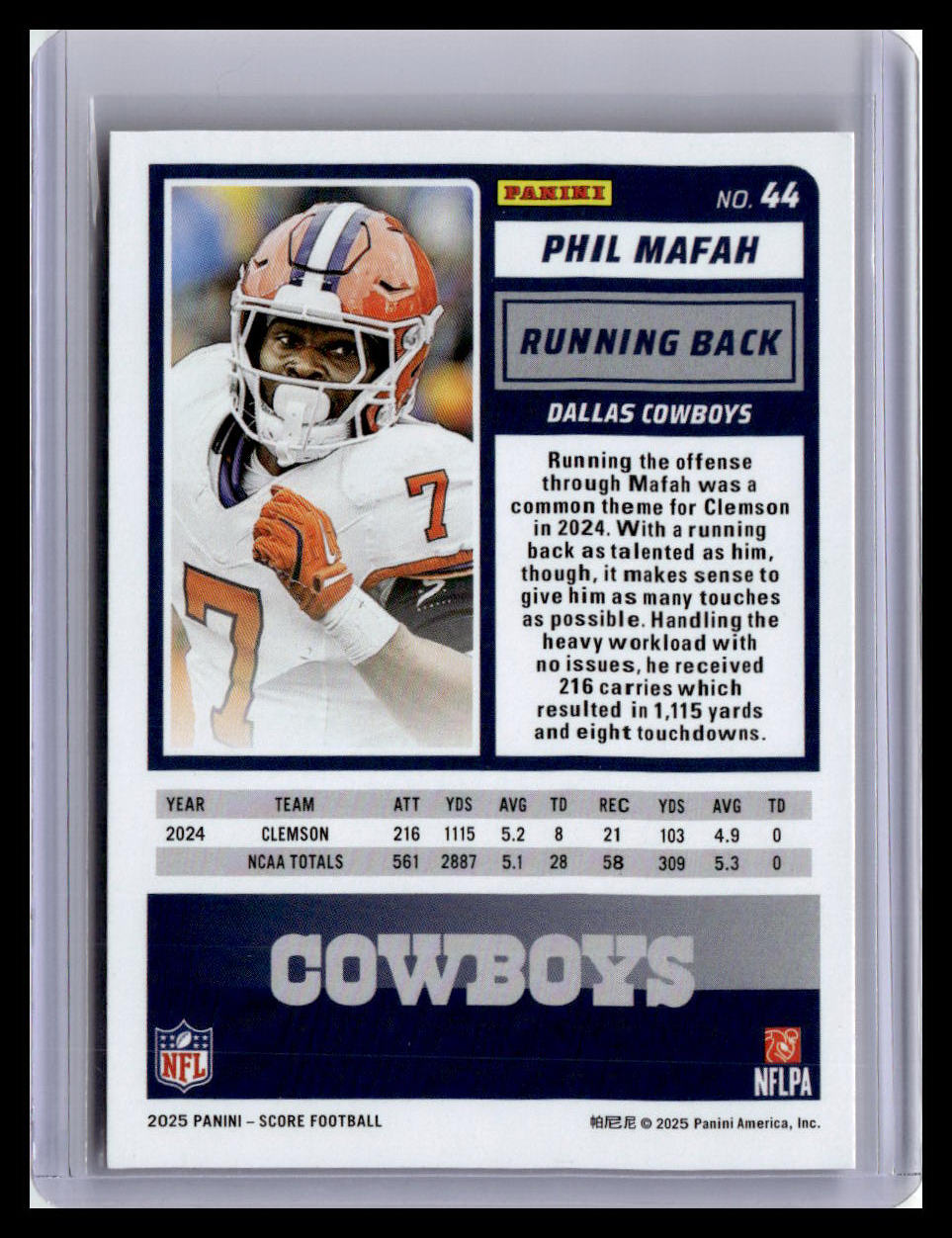 2025 Score #44 Phil Mafah Red