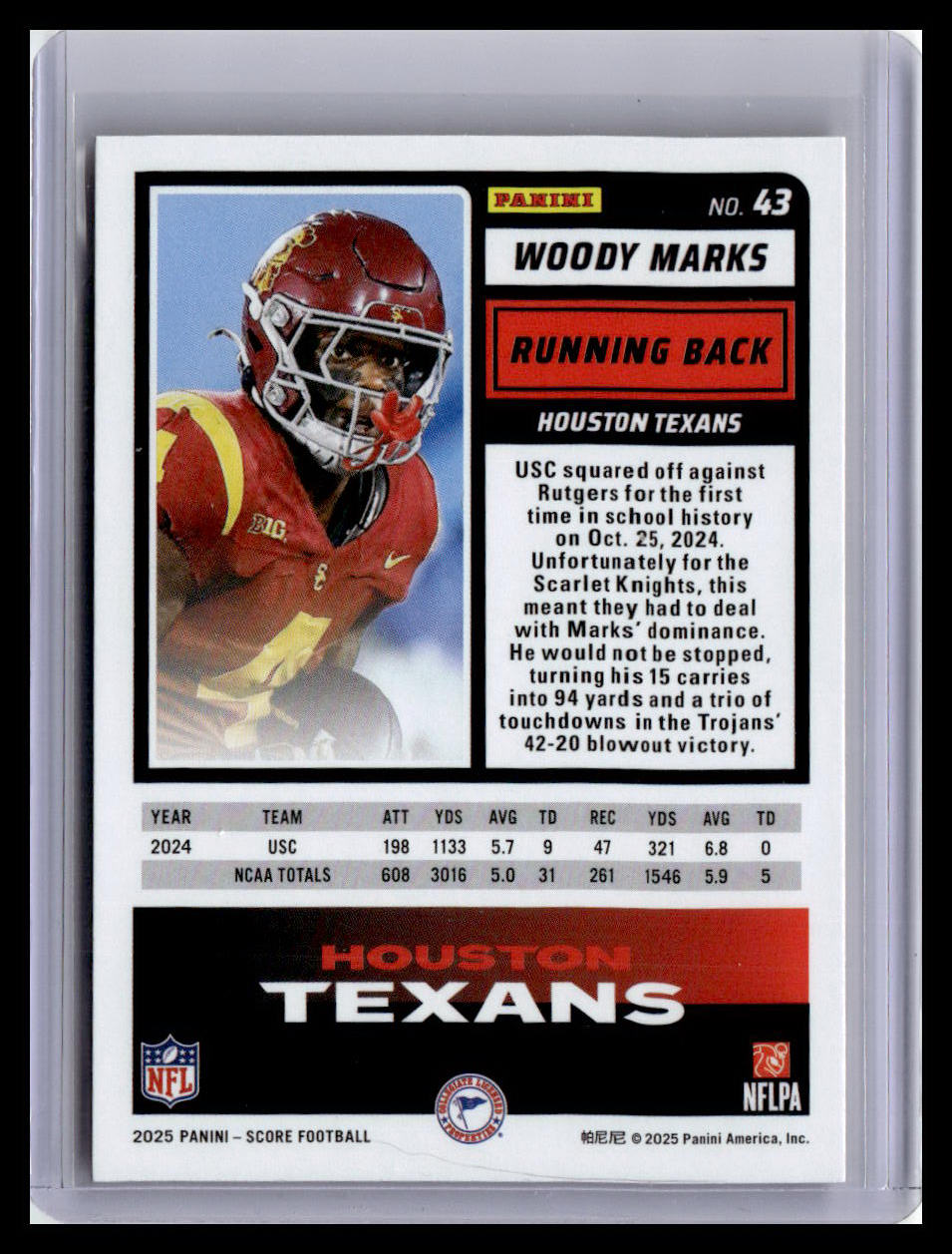 2025 Score #43 Woody Marks