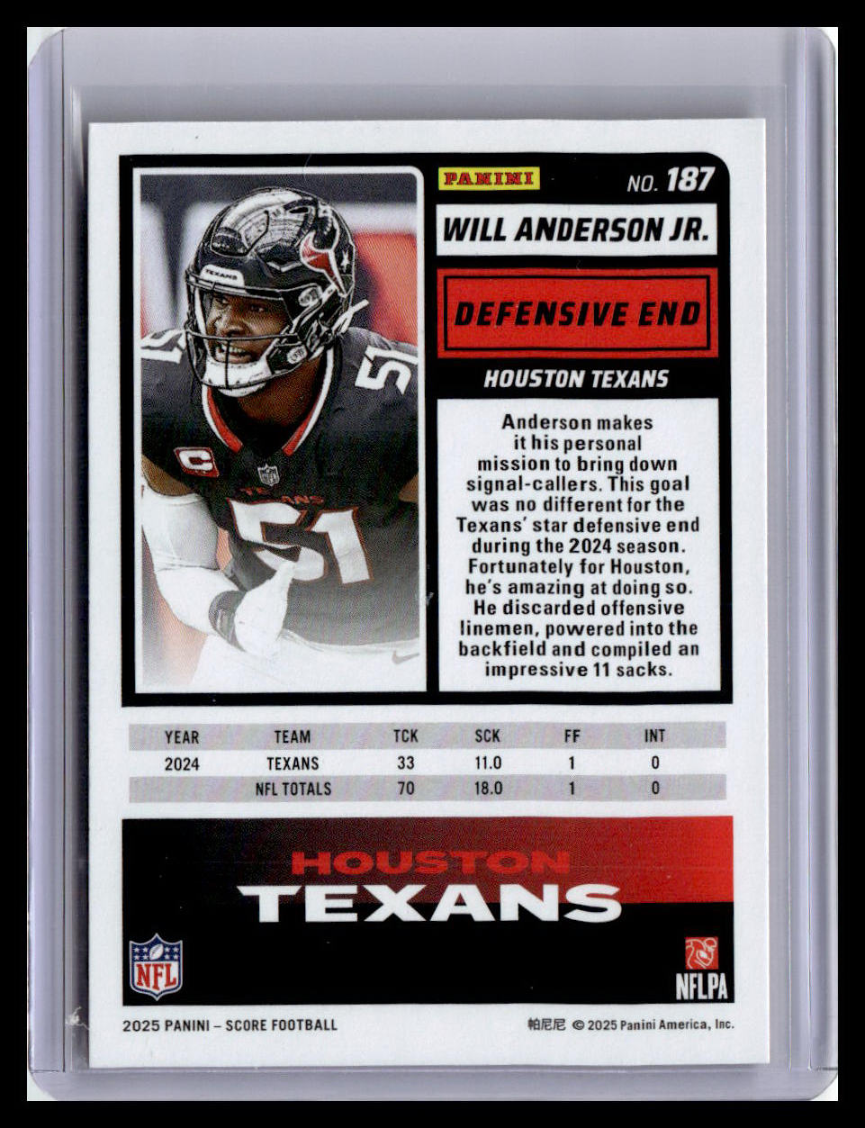 2025 Score-A-Treat #187 Will Anderson Jr.