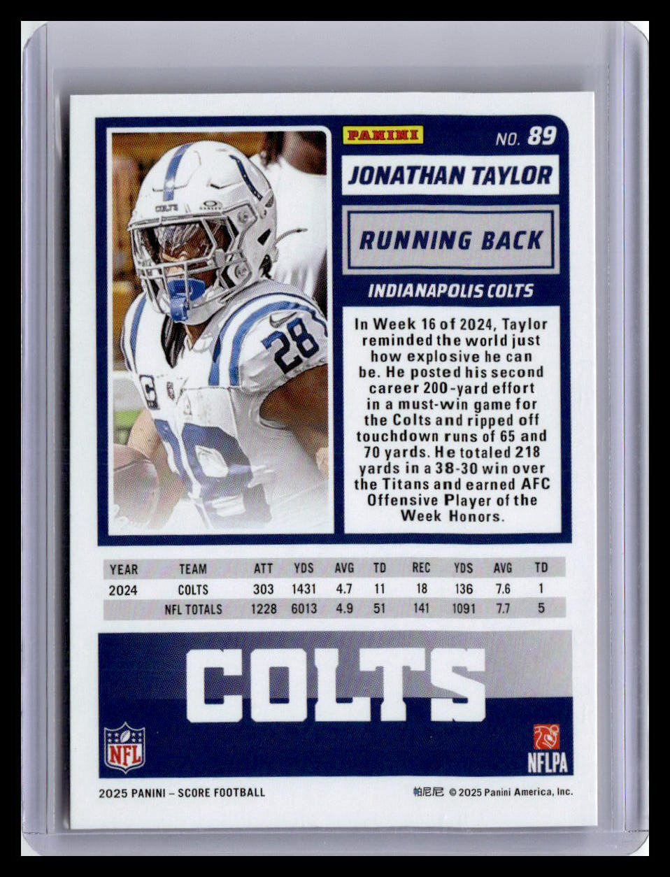 2025 Score-A-Treat #89 Jonathan Taylor