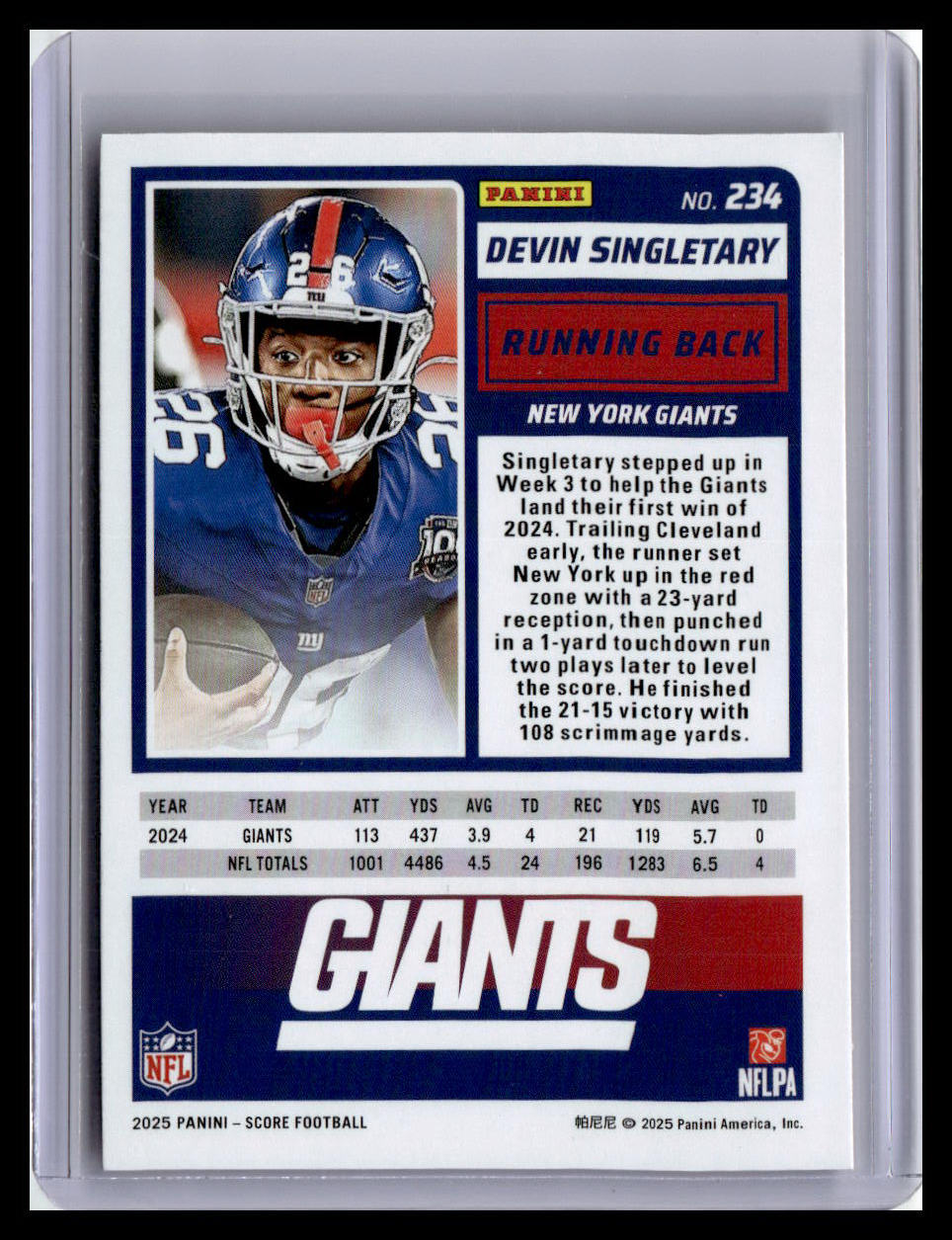 2025 Score-A-Treat #234 Devin Singletary